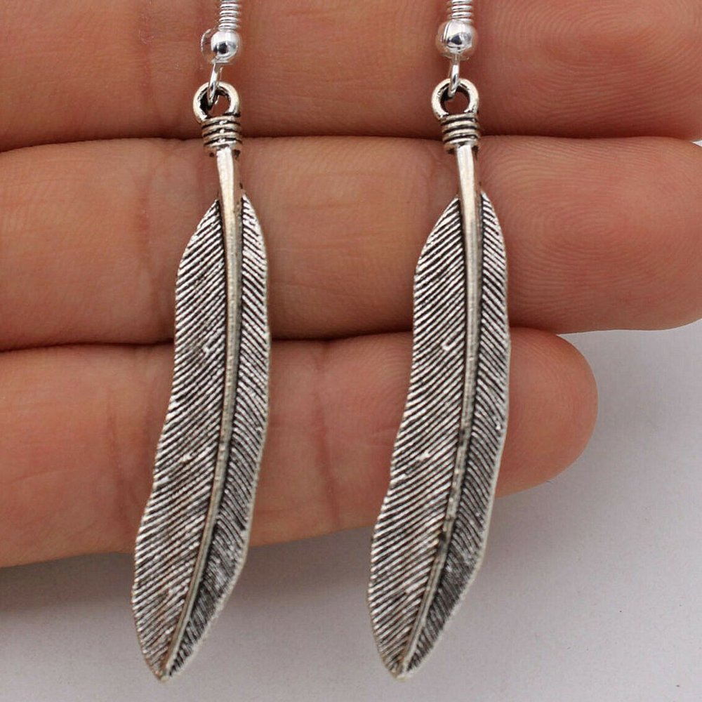 Feather Silver Earrings